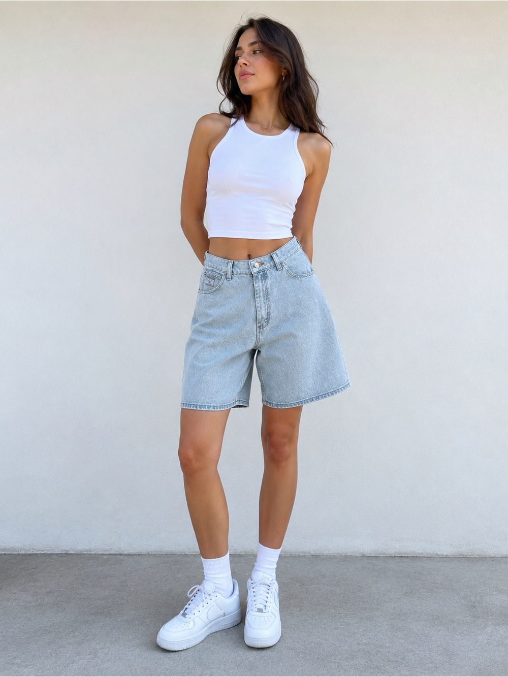 Vintage Wrangler USA Light Wash Denim Shorts High Rise 100% Cotton Sz 8